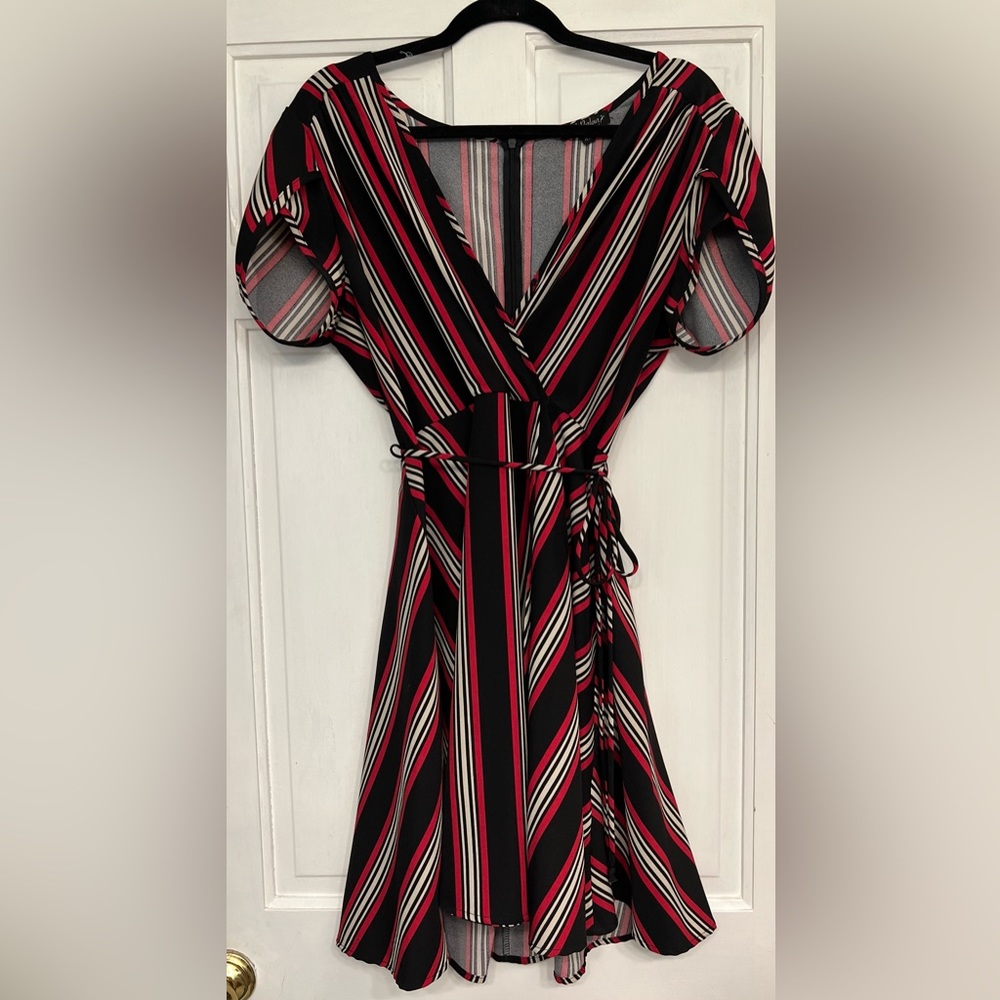 Smack Parlour Dress, sz XL , black , red, white